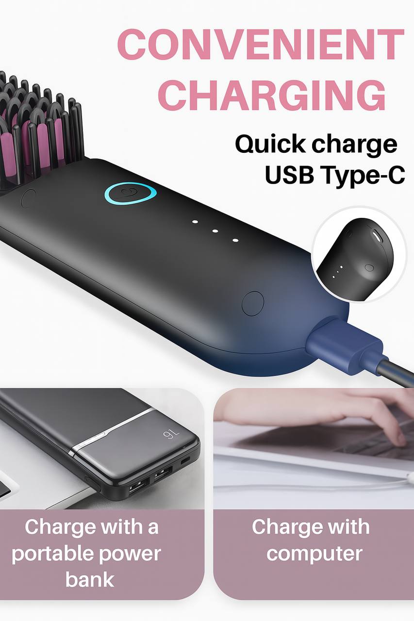 Lunaya Portable Brush - Straighten, Curl, Dry.